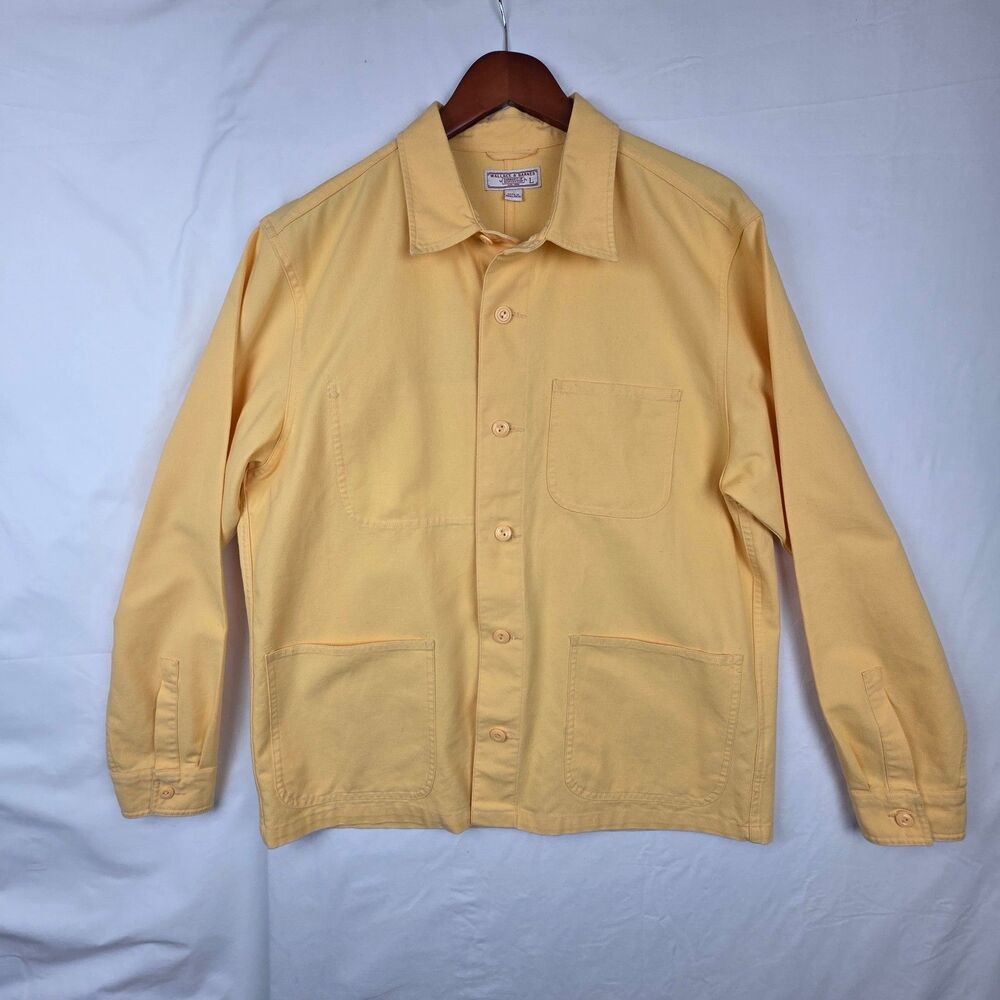 Wallace & Barnes Chore Jacket Men Large Yellow Utility Modern J Crew Shacket